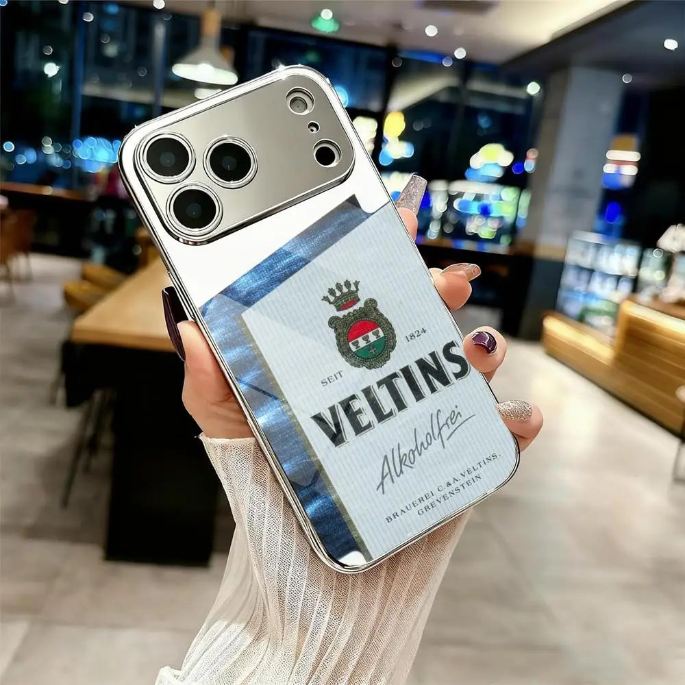 Phone Case For IPhone 17 16 15 14 13 12 Pro Max Plus Electroplated Metal Bumper Shockproof Case