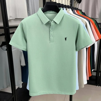 Luxury brand pony embroidery short sleeve polo shirt summer breathable solid color casual men T-shirt fashion high-end Paul top