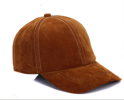 New 2026 Street Hip Hop Hat Leather Hat Fashion Adult Leather Hat Men's Warm Leather Baseball Cap Male Men Outdoor Windproof Hat
