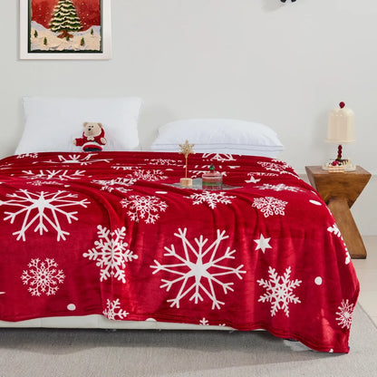 Christmas Style Double-sided Velvet Blanket Queen King Size Suitable for Autumn Winter Milk Velvet Quilt Queen King Size
