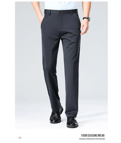 Men's Business Casual Pants Light Weight Elastic Trousers Office Suit Pants Quick Dry Formal Dress Pants Breathable Comfortable