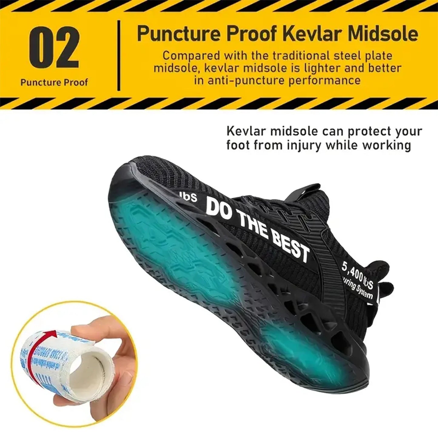 Indestructible Steel Toe Shoes for Men Women Anti-Puncture Work Shoes Comfortable Breathable Work Safety Protective Sneakers