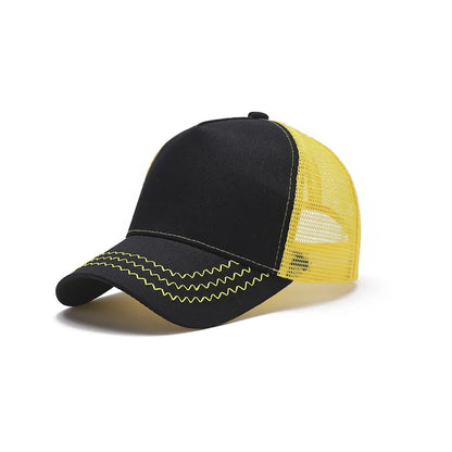 Blank 5 Pane Mesh Baseball Cap Mens And Women Curved Snapback Hats Summer Sunshade Sun Hat Simple Trucker Cap gorras casquette