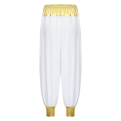 Boys Arabian Costume Arabian Prince Cosplay Dress Up Vest Waistcoat Harem Pants Suit for Halloween Carnival Stage Performance