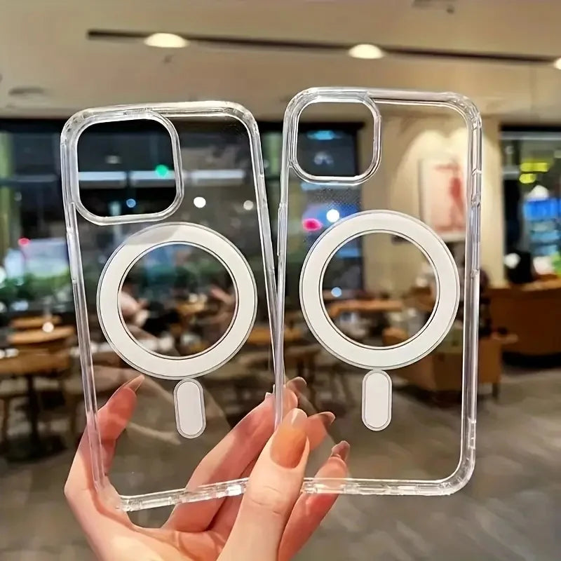 For iPhone 17 ProMax Transparent For Magsafe Magnetic Case for iPhone 17 16 15 14 13 12 11 X XR XS Max Pro Plus Shockproof Cover