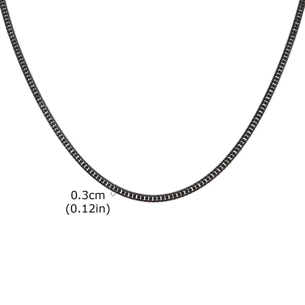 3/5/7/9mm Thick Cuban Chain Necklaces for Men Women,Simple Miami Curb Links Collar,Waterproof Stainless Steel Unisex Chain