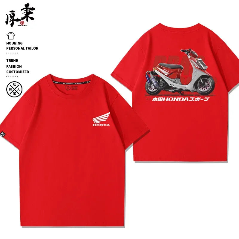 Motorcycle T Shirt Men Scooter Racing Graphic Tee 100% Cotton Casual Streetwear Top