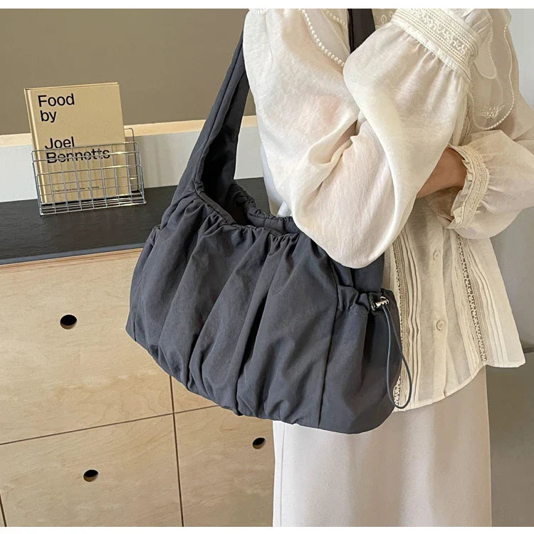 Hot Selling Fashion Nylon Pleated Women's Crossbody Bag 2026 New Casual Trend Versatile Large Capacity Tote Women's Shoulder Bag