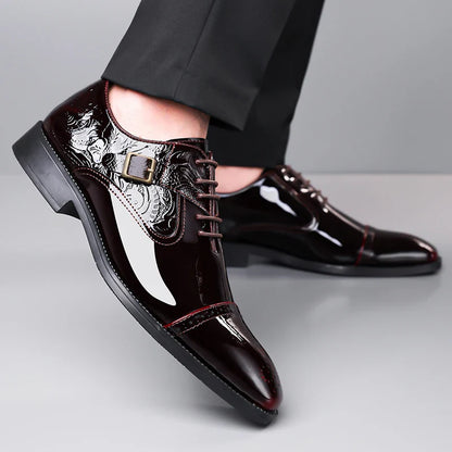 Men's casual leather shoes, business casual shoes, formal fashion, banquet flat shoes, size 50 men's shoes
