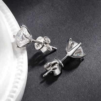 4 Prong 0.2-2ct D Color Moissanite Screw Earrings for Women Wedding Fine Jewelry S925 Silver Diamond Earring Ear Studs Gift