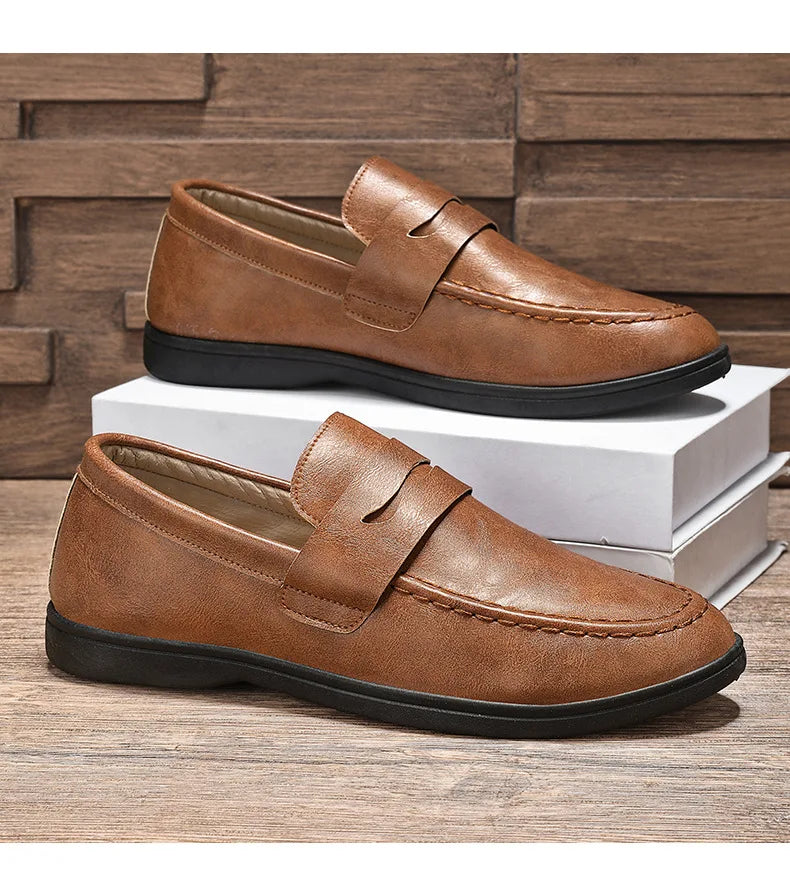 New fashionable and breathable men's loafers versatile and low top casual single shoes