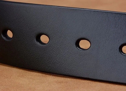 Men's Vintage Casual Belt Black Pin Buckle Student Versatile Leather Wide Belt