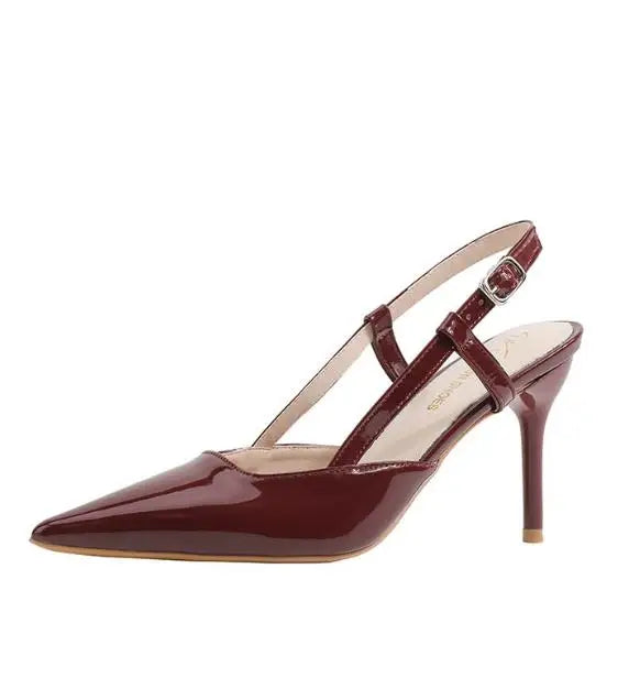 Nova Marca Plus Size 34-42 Mulheres Sandálias de Salto Retrô Roma Sapatos de Salto Alto Feminino Salto Alto INS Couro Fivela Scarpins Mules