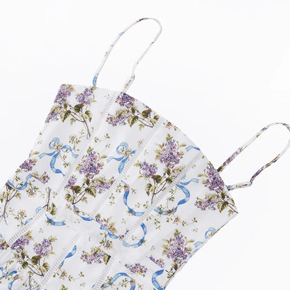 Summer Clothes for Women Midi Elegant Dress 2025 New Arrivals White Floral Print Holiday Dress
