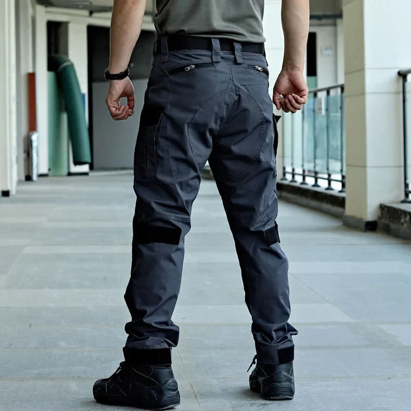 Wear-Resistant Outdoor Tactical Pants Mens Casual T-shirt Cargo Trousers Multi-pocket Waterproof Pant Hiking Training Workwear