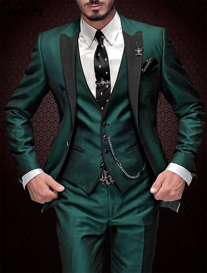 Elegant Men's suit pants vest three piece set Casual Western-style Men Suit Three-piece Set Business Attire For Men  Fashionable