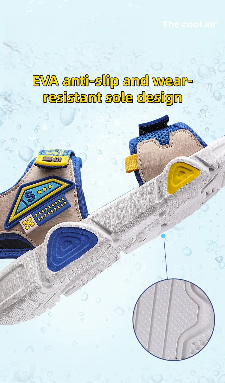 Children's sandals cartoon soft-soled non-slip boys' sandals in summer hook and loop fashion girls' sandals 4-10 years old 38