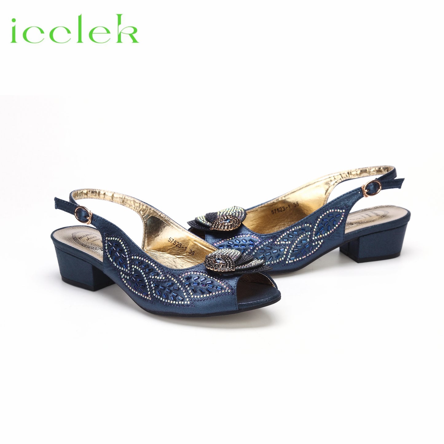 2023 Newest INS Style Brown Color Elegant Low Heels Nigeria Popular Design African Ladies Shoes And Bag Set for Wedding Party