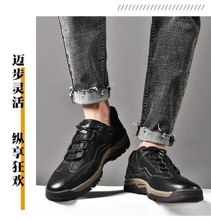 2024 Business Comfort Men's Shoes Simple versatile leather footwear Casual outdoor anti slip loafers male new comfortable flat