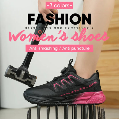 Fashion Security Boots Lightweight With Steel Toe Safety Shoes New Breathable Women Work Sneakers  Puncture-proof Women Boots