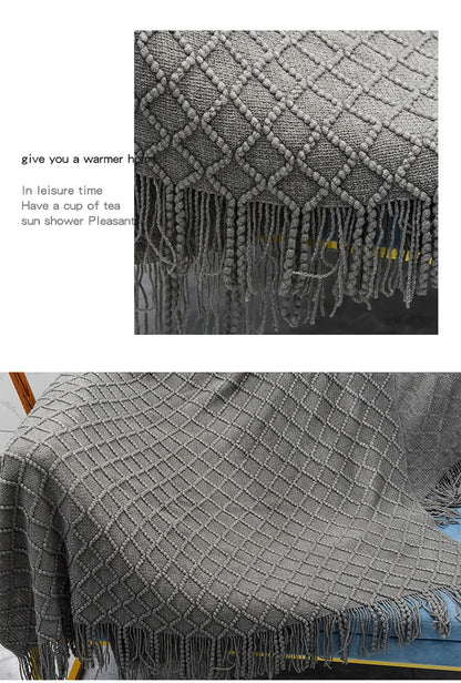 Aesthetic Nordic Plaid Knitted Throw Thread Blankets on the Bed Sofa Throw Travel TV Nap Blankets Soft Towel Bed Plaid Tapestry