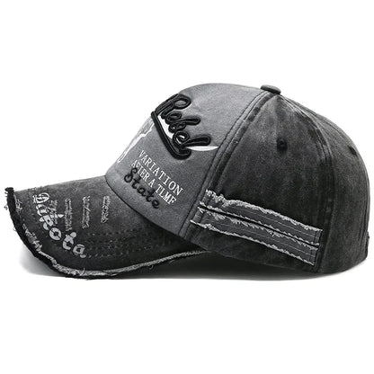 Practical Men Baseball Cap Women Retro Canvas Denim Letters Patchwork Vintage Unisex Snapback Hat Autumn Hip Hop Hats Summer