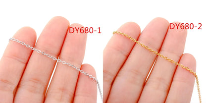5Pcs/Lot Stainless Steel Bead Rope Link/Cuban/Paperclip Links Snake Chain Necklace Diy Women Jewelry 18K Gold Color Neck Chains