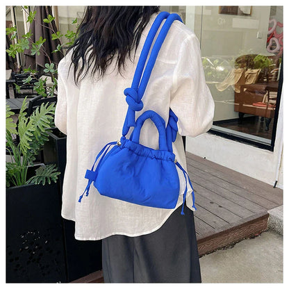 Women's Casual Single-shoulder Bag Large Capacity Nylon Backpack Women's Down Cotton Winter Tote Bag Portable Makeup Handbag