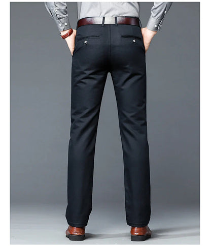6 Colors Male Autumn Winter Casual Pants Chic Straight Formal Office Luxury Trousers Fashion Elastic Men Business Suit Pants