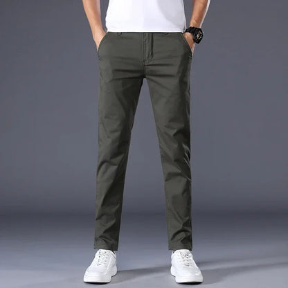 7 Colors Summer Thin Men's Casual Pants Stretch Cotton Slim Fashion Business Trousers High Quality Male Clothes