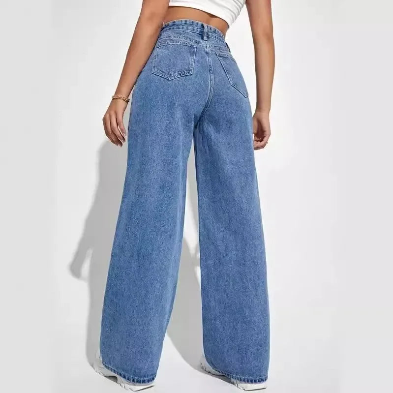 Waist Slim Fit Denim Pants