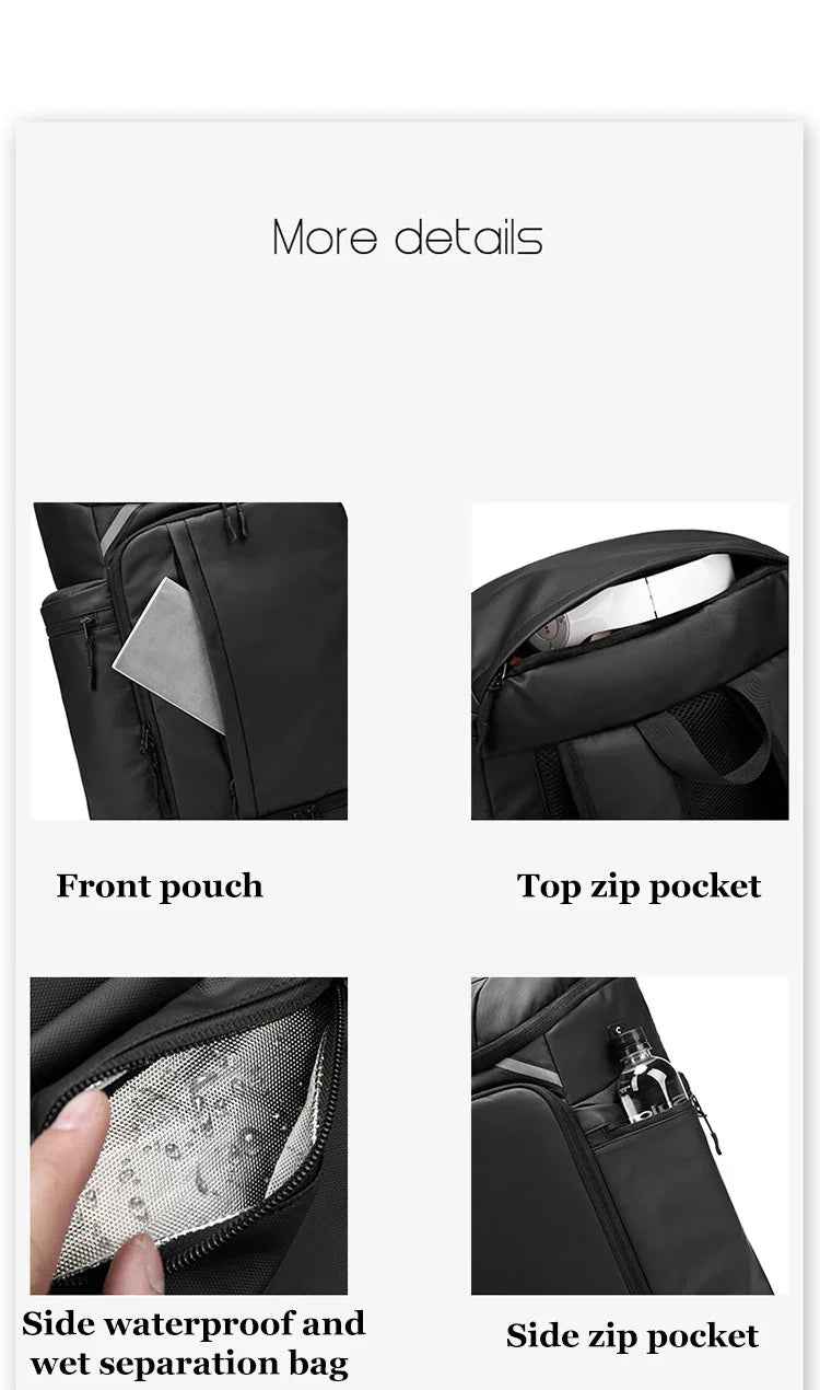 Men travel backpack large capacity trekking Backpack Business 17 Inch Laptop Backpack 50L Hiking fashion Backpack With shoe bag