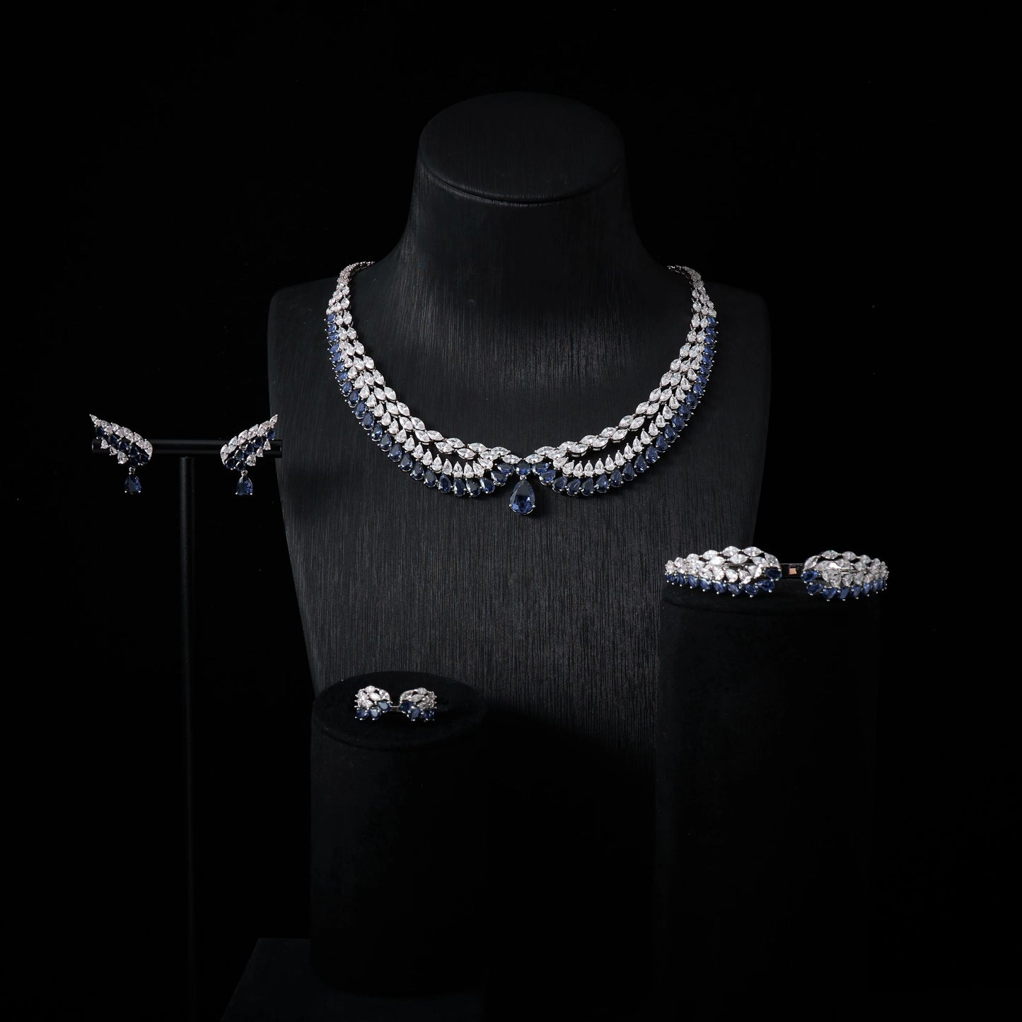 Luxury Bridal Cubic Zirconia Necklace Set for Women Dubai Jewelry Sets  Wed Jewelri Wedding & Engagement musulman ens