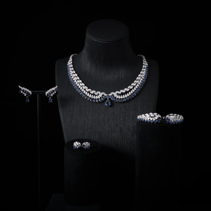 Luxury Bridal Cubic Zirconia Necklace Set for Women Dubai Jewelry Sets  Wed Jewelri Wedding & Engagement musulman ens