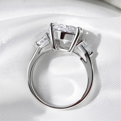 9CTTW Doveggs Full Moissanite Rings for Women Wedding Luxury Lab Diamond Jewelry S925 Sterling Silver Plated 18k Ring