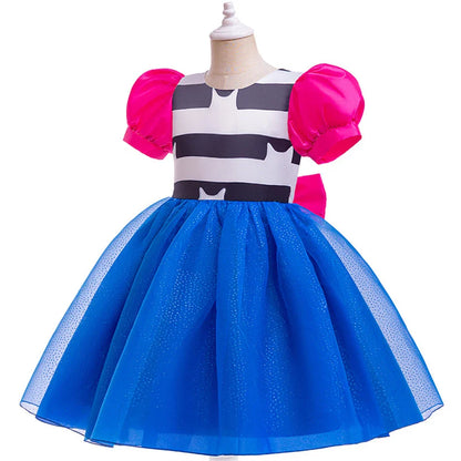Cats Bow Princess Dress Girls Summer Doll House Cosplay Fancy Cute Frocks Children Holiday Halloween Birthday Party Gown