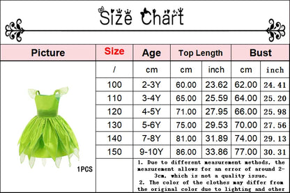 Childern Princess Dress For Girls LED Light With Flower Fairy Dress Up Kids With Wings Halloween Elves Party Tinker Bell Dress