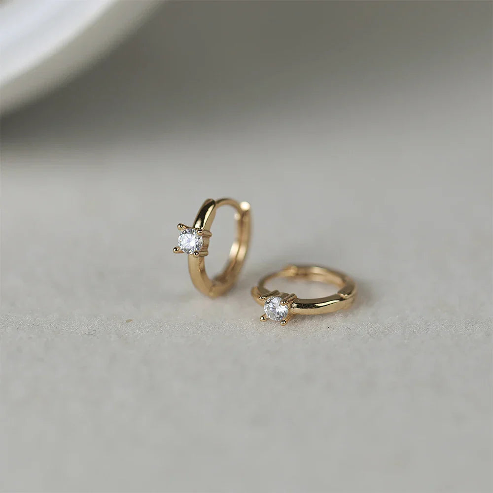 925 Sterling Silver Ear Buckle Snake Twisted Round Circle Microinlaid Zirconia Hoop Earrings For Women Pendientes Aro Rojos