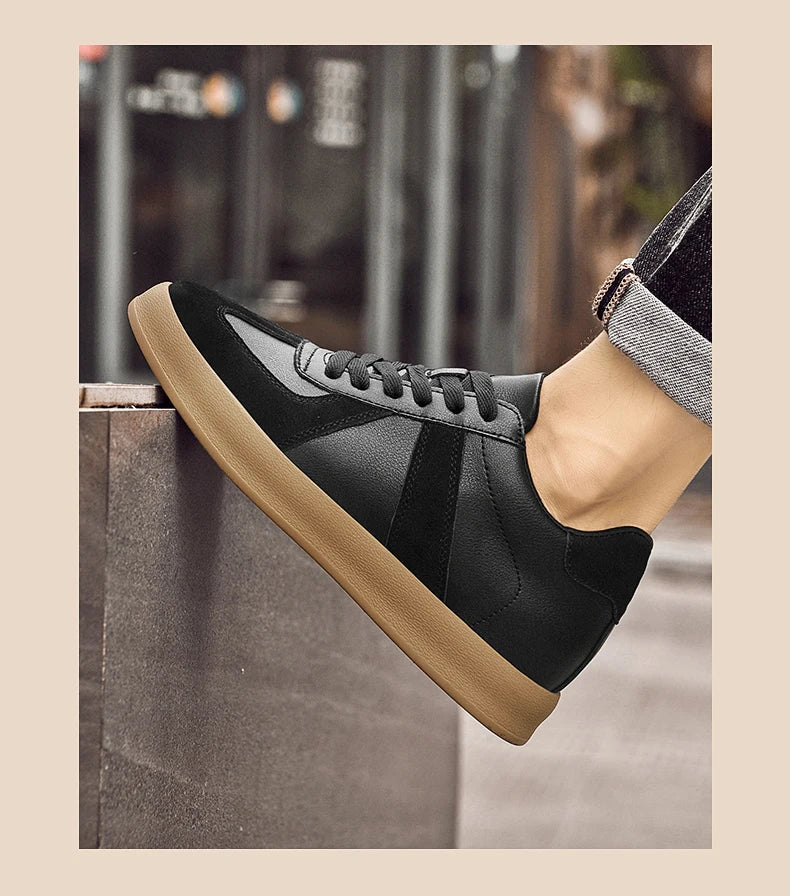 Invisible Height-Increasing Shoes 8cm German Training Shoes for Men, Summer Breathable Casual Sneakers, Genuine Leather Retro Versatile Forrest Gump Shoes 6cm