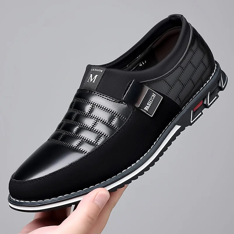 Fashion Men Leather Shoes Daily Office Loafers Lightweight Comfortable Soft Driving Walking Shoes Men Sports Shoes