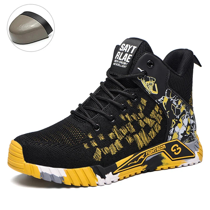Lightweight Work Boots Indestructible Safety Shoes Men Steel Toe Shoes Puncture-Proof Sneakers Women Work Shoes Tactical Boots ﻿