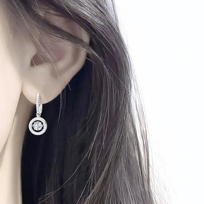 White Gold Plated 0.5/1CT Moissanite Drop Earring for Women Sparkling Beating Heart Earring S925 Sterling Silver Jewelry