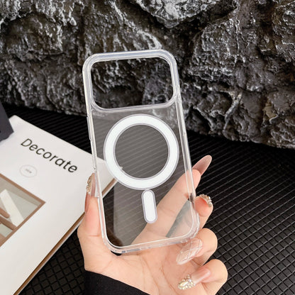 Transparent Original Magnetic Phone Case for iPhone 17 16 15 14 Plus 13 12 mini 11 Pro XS Max XR for Magsafe Acrylic Clear Cover
