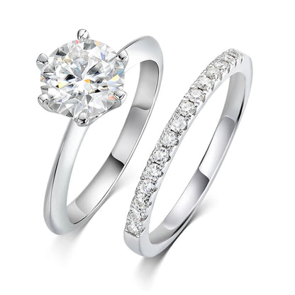 0.23-2CTTW Full Moissanite Wedding Rings for Women Sets Couple Rings 100% 925 Sterling Silver Top Quality Jewelry
