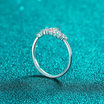 Full Moissanite Rings for Women 925 Sterling Silver Marquise cut Moissanite Lab Diamond Wedding Ring Gemstone Band