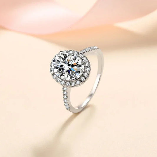 1CT 2CT D VVS1 Oval Cut Moissanite Rings for Women 925 Sterling Silver Lab Dimond Engagement Wedding Party Ring Wholesale