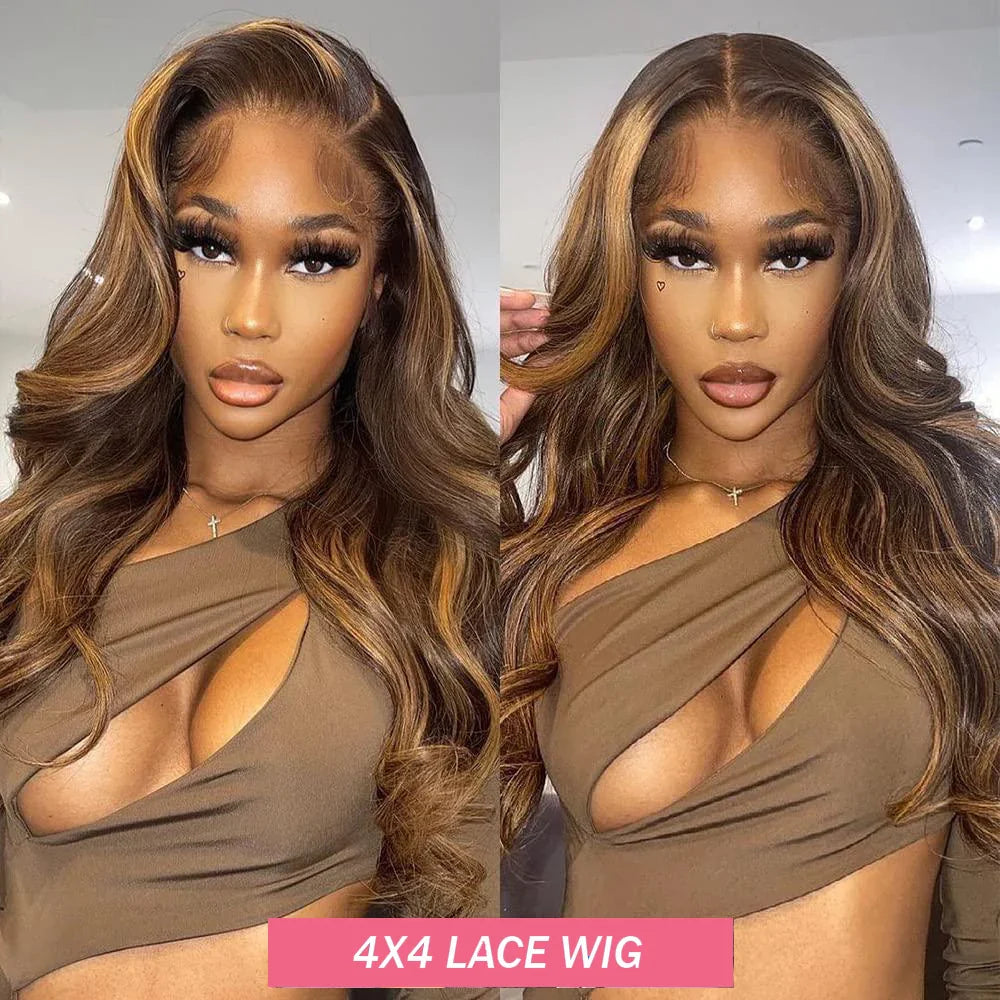360 HD Lace Frontal Wigs 4/27 Highlight Wig Body Wave 13×6 13X4 Lace Front Wigs For Women Human Hair Loose Wave Virgin Brazilian