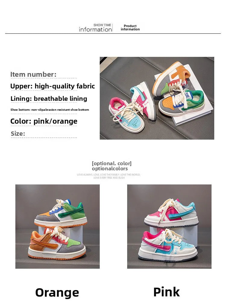New Children Casual Shoes Four Seasons Kids Single Sneaker Mandarin Ducks Basketball Sports Shoes Boys Girls Sneaker Board Shoes