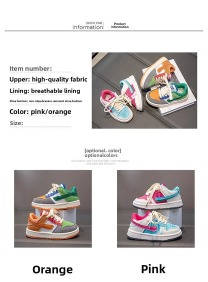 New Children Casual Shoes Four Seasons Kids Single Sneaker Mandarin Ducks Basketball Sports Shoes Boys Girls Sneaker Board Shoes