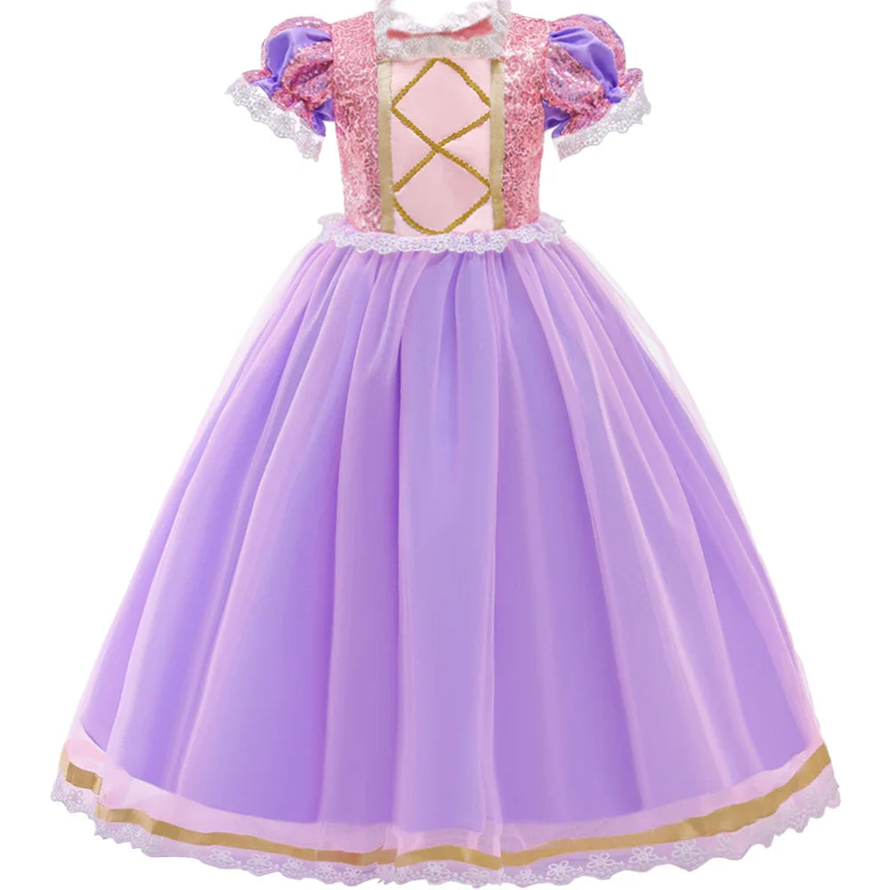 Rapunzel Halloween Costume for Girls Carnival Cosplay Kids Clothes Party Birthday Princess Dress Lace Wedding Christmas Costumes